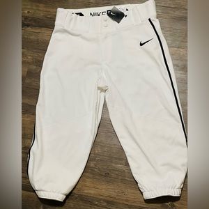 NWT NIKE BASEBALL PANTS - KNICKER STYLE BLACK PIPING - MENS SMALL
